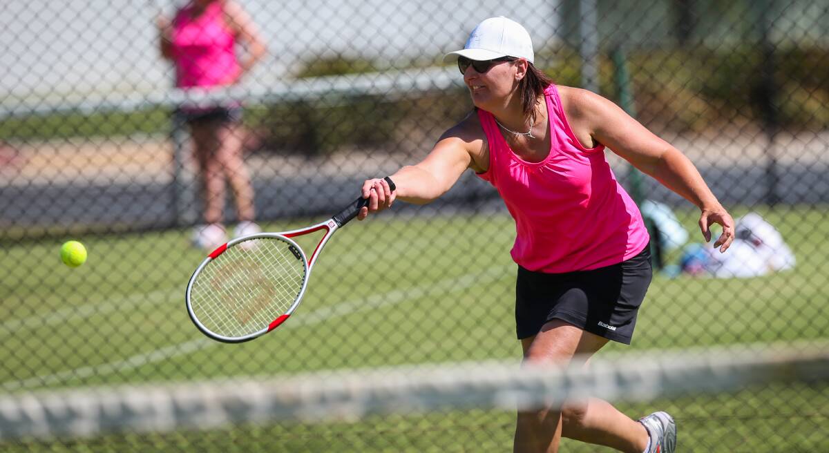 FUN AND GAMES: Trish Bibby, from Mt Prospect, is one of many contributors to a $1.6 million economic boost for the Border from Country Week tennis. Pictures: JAMES WILTSHIRE