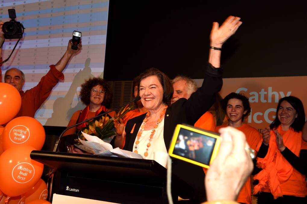 Cathy McGowan after her second straight victory in Indi.