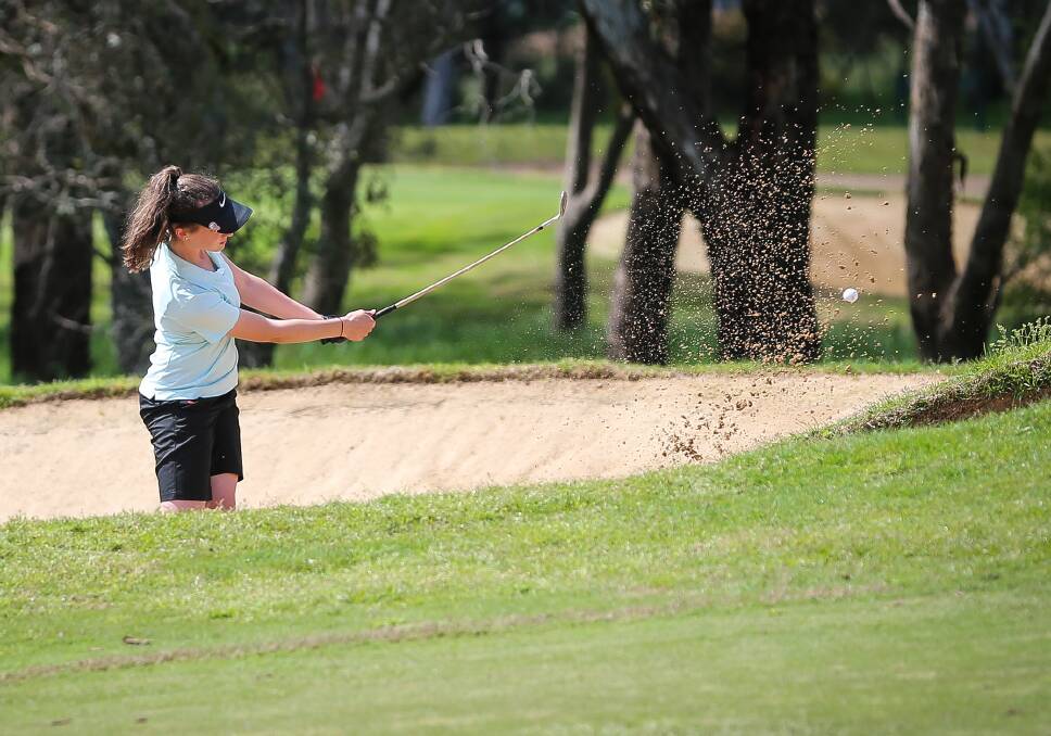 BUNKER DOWN: Laura Fellows was the girls' nett winner on the first day of the tournament at Wodonga.