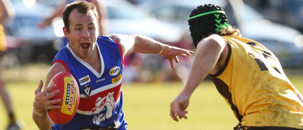 HOT DOG: Todd Miller was best-on-ground for Thurgoona against Kiewa-Sandy Creek, kicking three goals as the Bulldogs moved to second on the ladder.