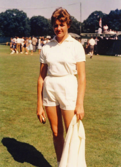 SHE'S ALL WHITE: Margaret Court sporting shorts which drew criticism from her school teachers in her younger years. Pictures: MARGARET COURT PRIVATE COLLECTION