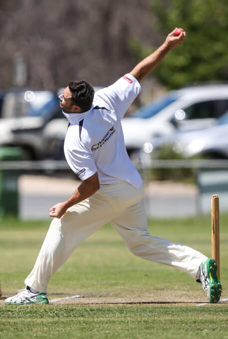 RUNNING HOT: Josh Bartel took six wickets for Kiewa against Yackandandah. Bartel has been in hot form with bat and ball for the Hawks. Pictures: JAMES WILTSHIRE
