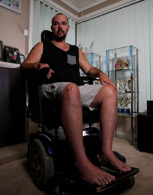 DISAPPOINTED: Lavington man Craig Robbins, who suffers from multiple sclerosis, was forced to leave the Commercial Club for not wearing any shoes. Picture: JAMES WILTSHIRE