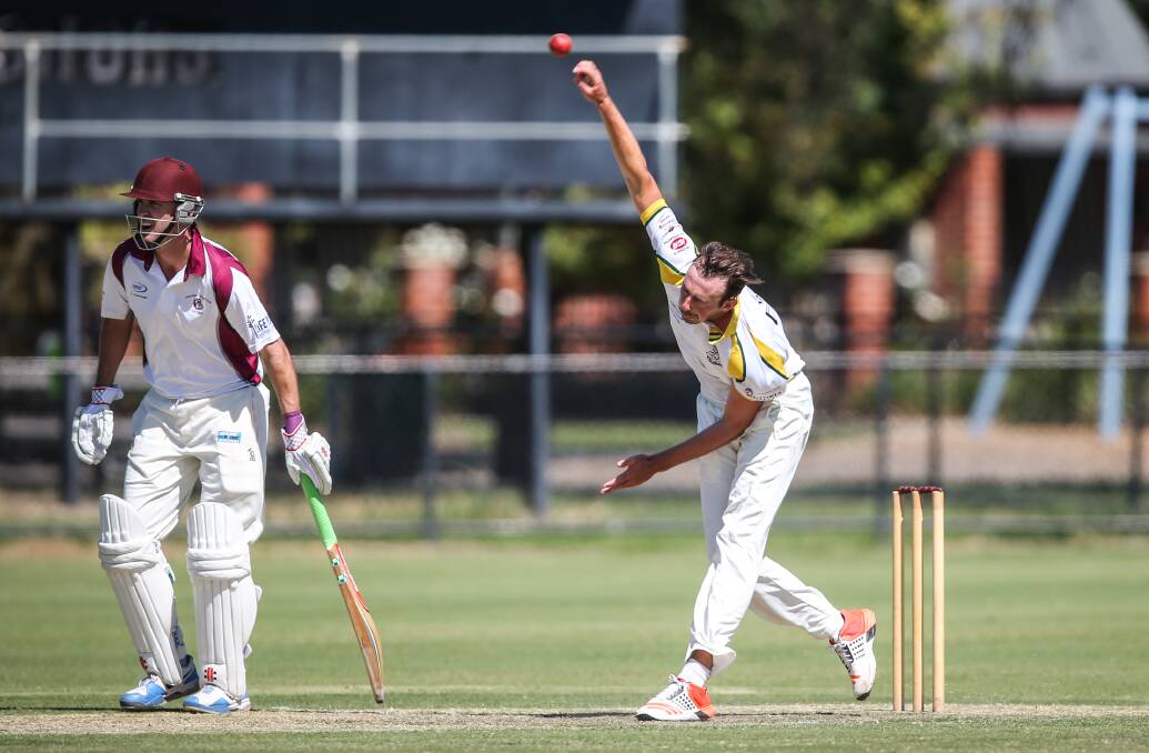WEIGH TO GO: Tallangatta fast bowler James Weighell bowled without much reward on Saturday. He finished with 1-39 off 15 overs.