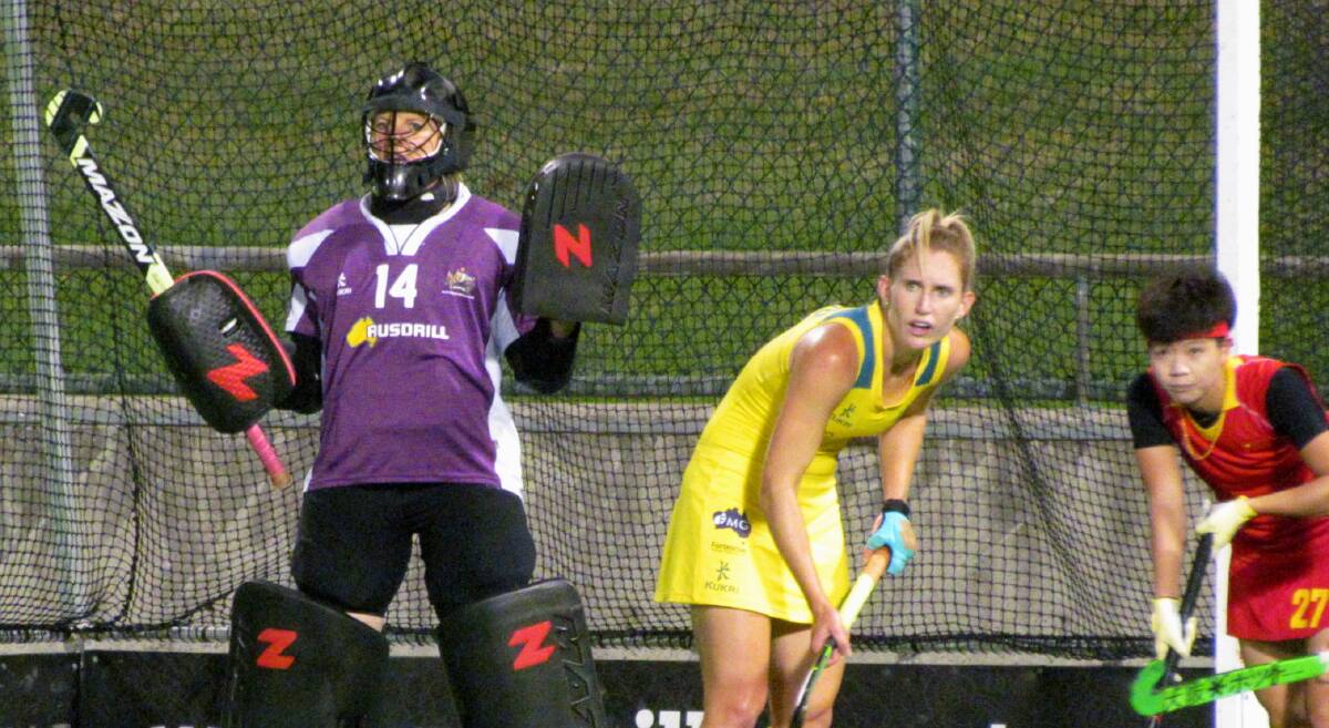 JOCELYN FOR POSITIONS: Border goalkeeper Jocelyn Bartram didn't concede a goal during her Hockeyroos debut in a one-off Test against China.