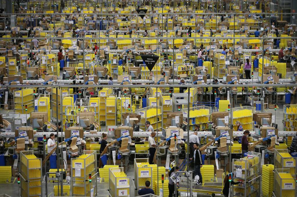 Market monster: Warehouse Distribution Centre for Amazon Online Retailers in Hemel Hempstead, England.