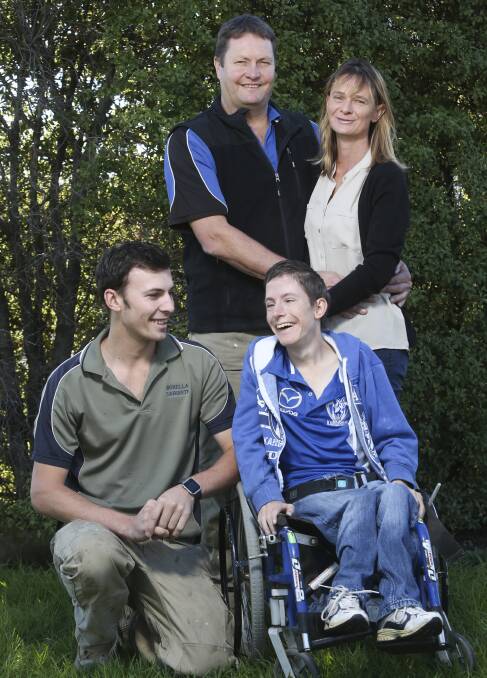 FAMILY FIRST: Normality has slowly returned to the Borella clan. Sons Ash and Josh, pictured with their parents, were at the track when Richard collapsed, while Pam and daughters Melissa and Tearne heard the devastating news from a close family friend. Picture: ELENOR TEDENBORG