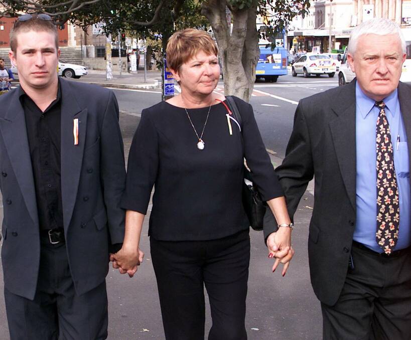 Legal frustration: June and Bob Meredith and their son, Graeme, during the special hearing in 2003 for Graham Mailes, who killed Kim Meredith in 1996. The Merediths have written about their anger at delays in the court system.