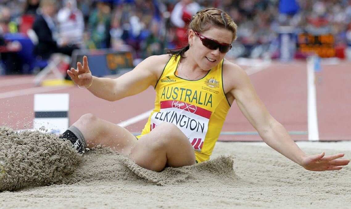 JUMPING FOR HER COUNTRY:  Wodonga's Jodi Elkington competes with success at the 2014 Commonwealth Games in Glasgow. The athlete will tackle the Rio Paralympics this week in both the long jump and the 4x100m relay.