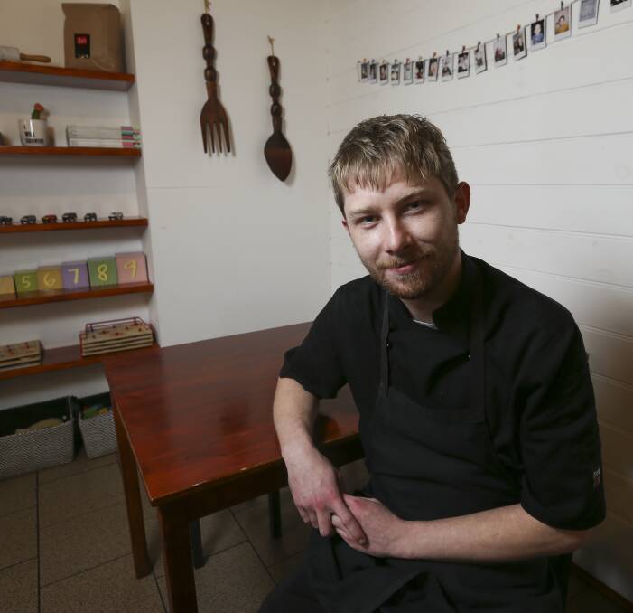 FEELING WELCOME: Rita's Kitchen chef Ryan Devlin likes the warm atmosphere of the East Albury eatery he joined in April. He says there has been good feedback and good customers. Picture: ELENOR TEDENBORG