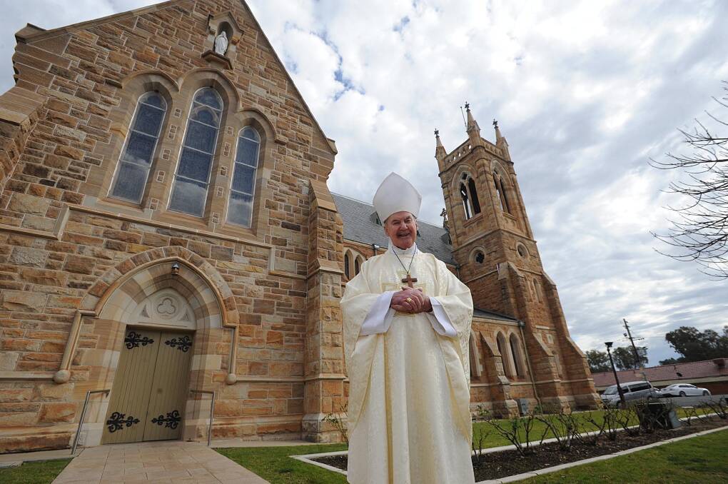 Former Archbishop of Canberra-Goulburn and ex-bishop of Wagga diocese, Francis Carroll, at St Michael's 100th anniversary celebrations in 2017. A reader always found him to be "a man of the people". Picture by Laura Hardwick