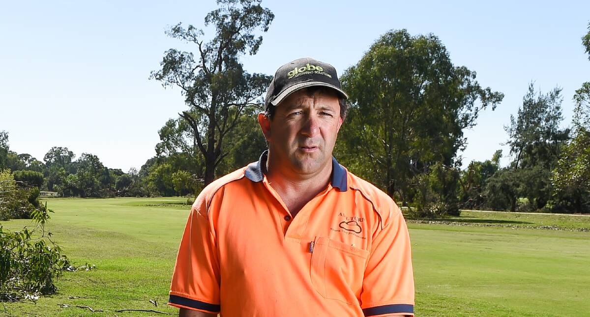 AFTERMATH: Wodonga Golf Club course superintendent Alan Chappell.