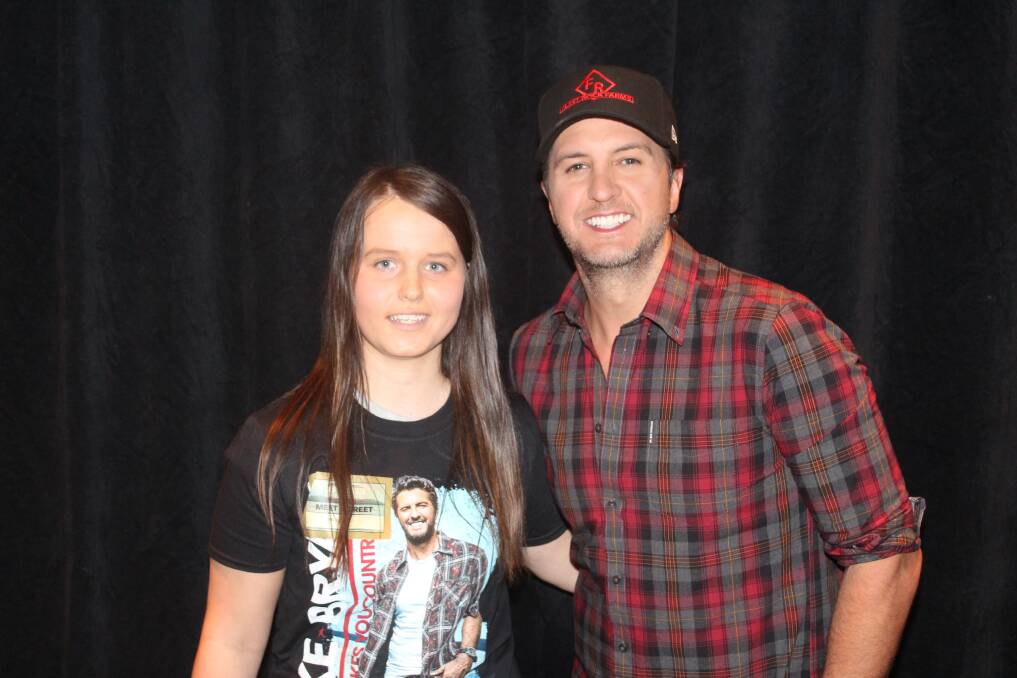 DREAM COME TRUE: Wodonga's Julia Walker has been a fan of American country singer Luke Bryan for a few years and loved the chance to talk to him on Tuesday.