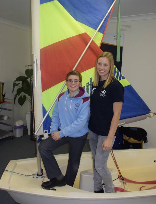 COUNTDOWN BEGINS: Albury-Wodonga Yacht Club members Jacob Scully, 10, and Laura Thomson, 16, take part in the 2016 Sail Country launch on Thursday.