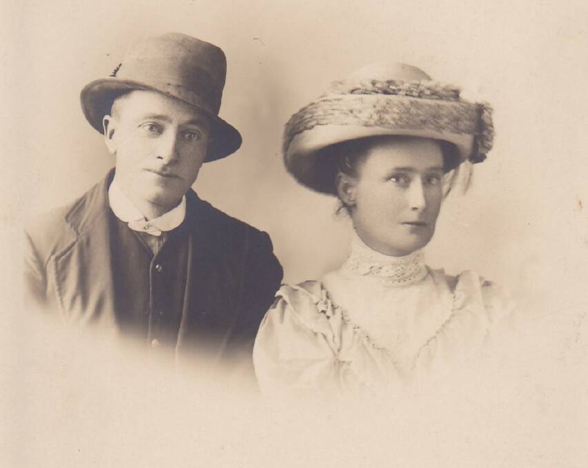 Louis and Ilma Haeusler pictured on their wedding day, February 19, 1919. There had been family resistance to their union, owing to the 23-year age gap between Louis and his young bride. Picture supplied
