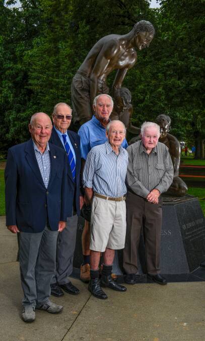 COMMUNITY SERVICE: Benalla residents Thomas Heaney, John O'Loughlin, Stewart Coutts, Athol Graham and Alan Stafford have been recognised. Picture: SIMON BAYLISS