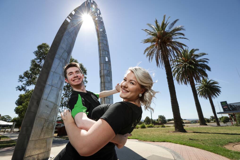 UP TO THE CHALLENGE: Dance teacher Chris Cambey will guide Albury make-up artist Felicity Cahill through a ballroom medley in the eight weeks leading up to Stars of the Border Dance for Cancer. Picture: JAMES WILTSHIRE