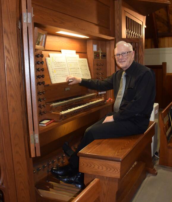 TUNES ON TUESDAY: Organist Allan Beavis, who travels to Albury regularly to teach music, prepares to perform in the first concert of a new lunchtime series at St Matthew's Church. The recitals will be held every second Tuesday.