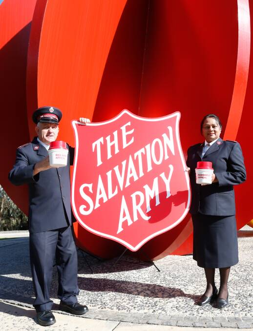 GETTING READY: Majors Phillip and Irene Pleffer, of The Salvation Army, Albury, hope the Border can raise $45,000 in this year's Red Shield Appeal. Picture: SIMON BAYLISS