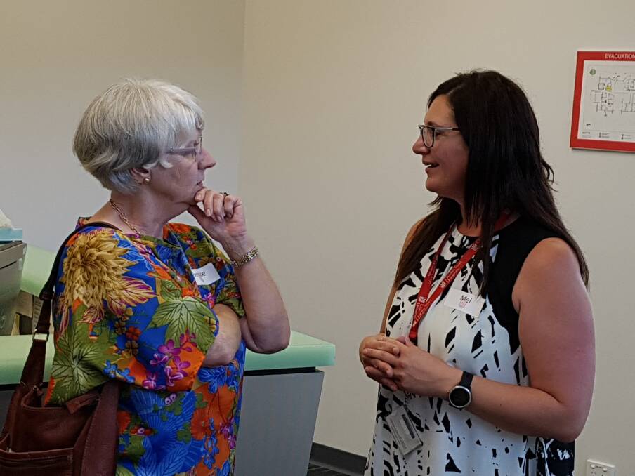 FOLLOW UP: Ageing Well participant Bernice Virtue speaks to Dr Melissa Nott at a presentation of results from the 2018 program.