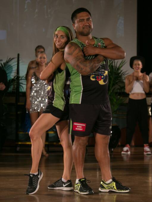 PERFECT PAIR: Dancer Angela Jones and Albury Thunder's Tommy Gemmell thrilled both the judges and the audience with their hip hop routine. Picture: JESSI KATE DESIGN