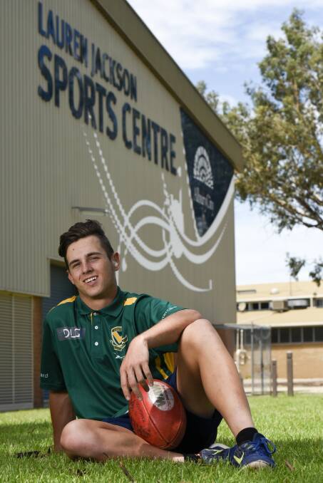 ANTICIPATION: Lavington's Declan Campion, 17, plans to use football as part of his training program for the athletics competition at the 2018 Australian Deaf Games. A launch at Lauren Jackson Sports Centre on Friday will mark one year to go. Picture: SIMON BAYLISS