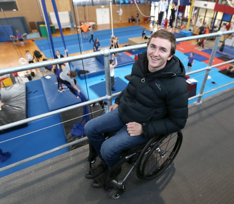 POSITIVE outlook: “I’ve been pretty lucky in the scheme of things," James McQuillan says, grateful for the community support he's received since his football accident in Albury last year. Picture: ELENOR TEDENBORG
