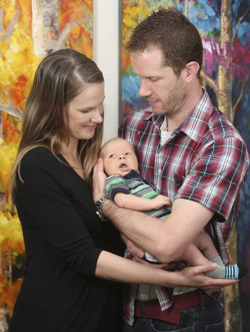 NEW FAMILY: Lavington couple Kim and Rik Lustig have appreciated the parents and babies service since the recent birth of their son Benjamin. Picture: ELENOR TEDENBORG