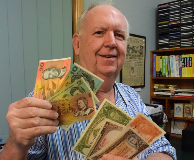 NOTEWORTHY: Border author Greg McDonald, an expert in coins and banknotes, compares pounds with dollars, 1966-style. But he says Australia's first dollar was actually a colonial coin circulated between 1813 and 1829.