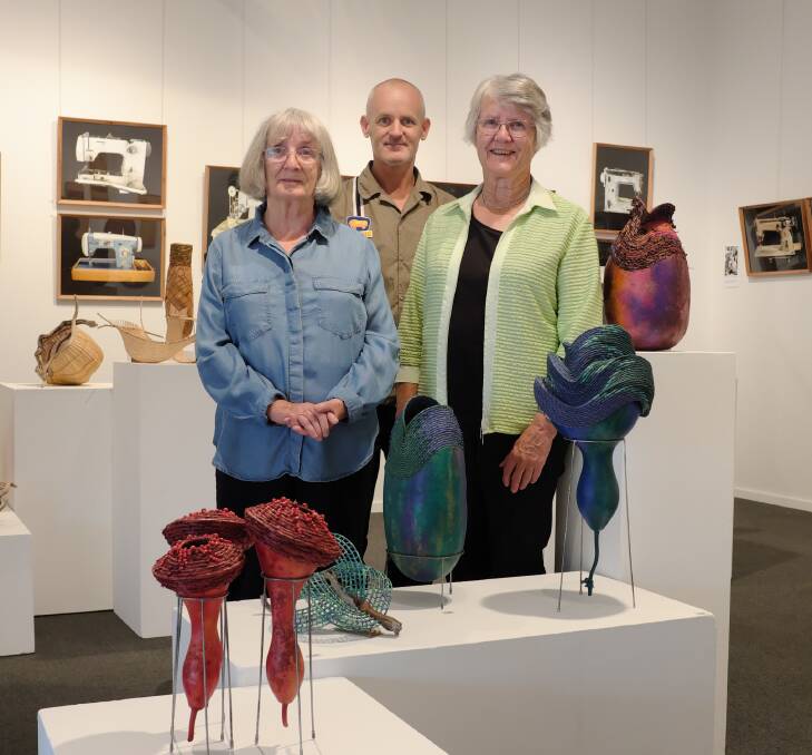 RELATIVELY SPEAKING: Next of Kin highlights the artistic diversity of family members Pam Fredericks, of Corowa, Ballarat's Scott Fredericks and Joan Asmussen, of Albury.