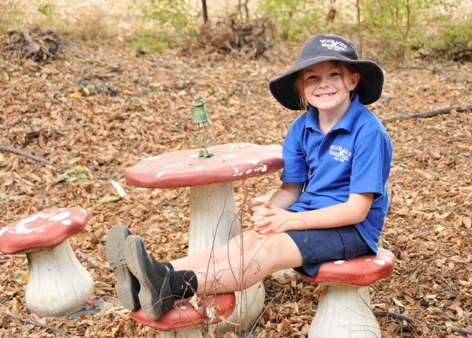 A PLACE TO GROW: Wooragee Primary School students like Rosie Riddoch, 8, of year 3, have worked together to preserve their heritage grounds. 