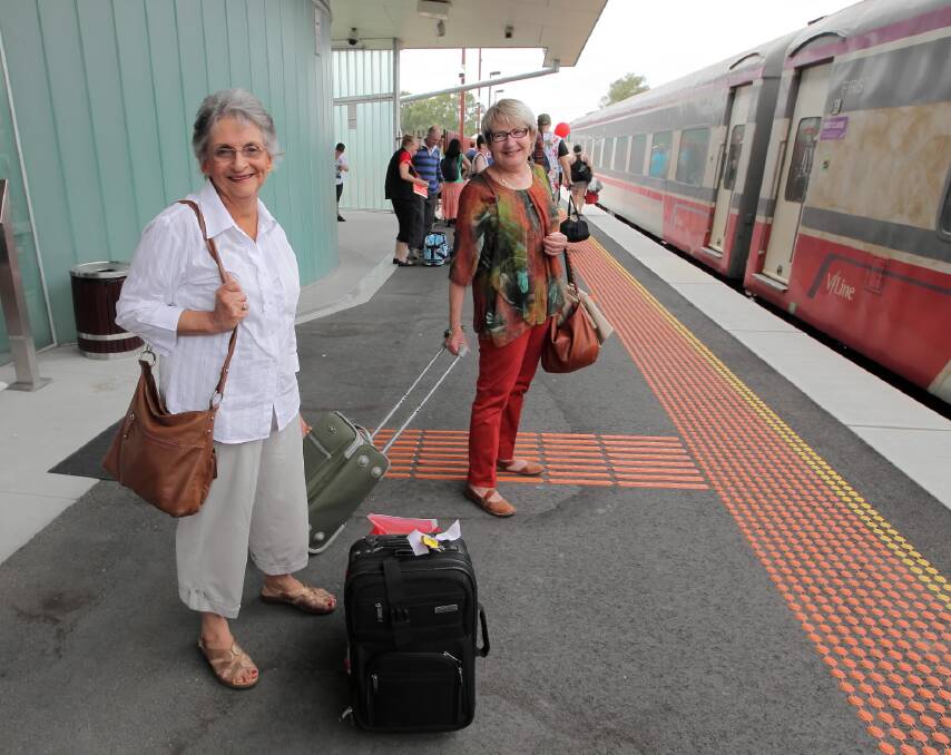 Staghorn Flat’s Diane Hadley and Wodonga’s Joan Waldon agrees a bus service to and from Wodonga railway station would be invaluable. Picture: DAVID THORPE