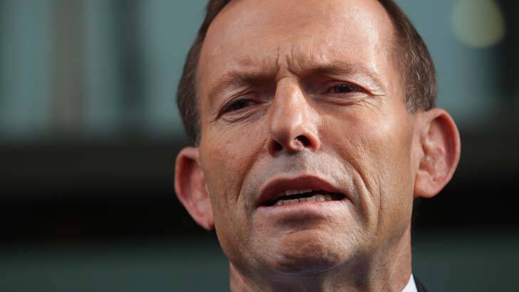 Tony Abbott: accused of physically intimidating a woman. Photo: Alex Ellinghausen