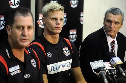 Nick Riewoldt went on the offence at the club's Moorabbin headquarters.