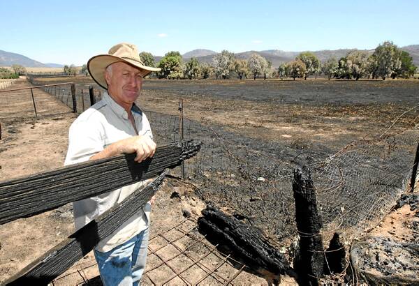 Max Jephcott on his Tooma property, which was burnt out in December’s fire.
