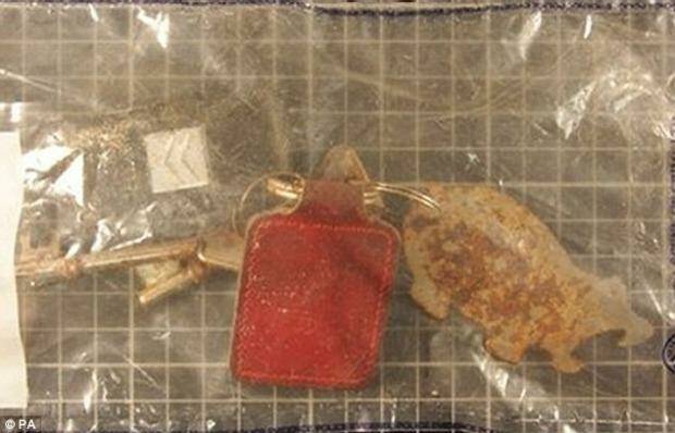 The set of keys found near the body. Photo:  Devon and Cornwall police
