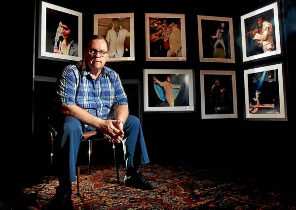 Elvis&rsquo; official photographer Ed Bonja with some of his 150 prints. Picture: TARA ASHWORTH