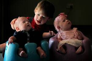 Charlie, Ethan and Alexa Marks. Charlie is the most popular boys name. Picture: DAVID THORPE