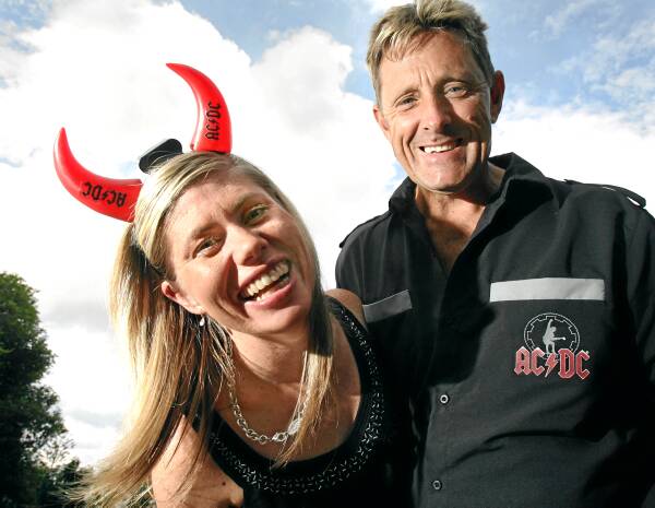 Natalie Krause and dad Gary Fielder attended the AC/DC concert in Melbourne. Picture: DAVID THORPE