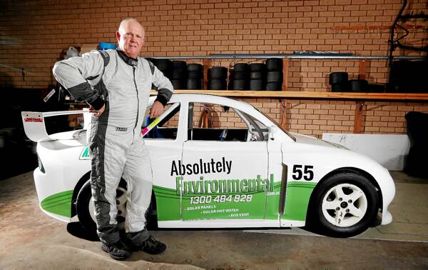 Albury’s John Reynolds with his AU Falcon replica for the Aussie Racing Cars series racing in Adelaide this weekend.