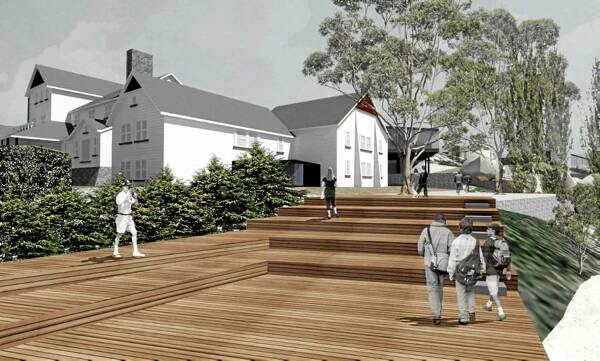 Artist’s impression of the wedding deck planned for the historic Mount Buffalo chalet.