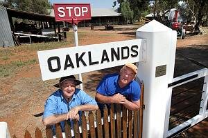  Bob Cartwright and Peter Kerr at the entrance of the Oaklands Lions CLub museum and its relics. PICTURES: Peter Merkesteyn.