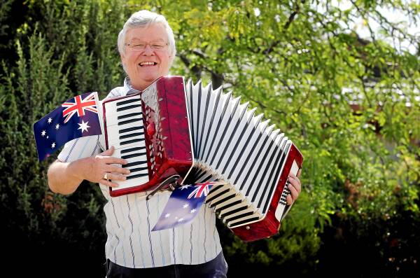 Peter Croucher gets in some practice to play the national anthem to open council meetings. Picture: JOHN RUSSELL