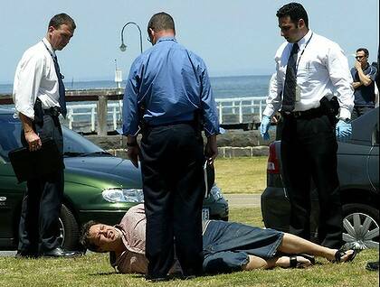 November 17, 2003: Williams is arrested in Port Melbourne. Photo: Angela Wylie