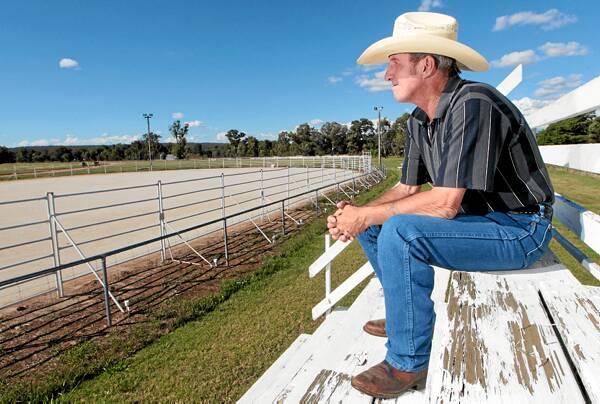 Kelvin Duke surveys the rodeo site, which is too soft for the planned event. Picture: KYLIE ESLER