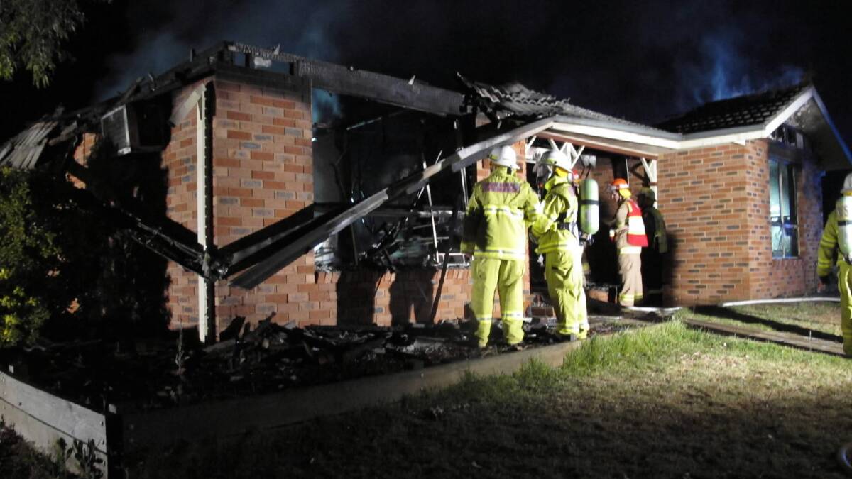 A man died as a home at Forrest Hill, near Wagga, burnt down in the early hours of yesterday morning.