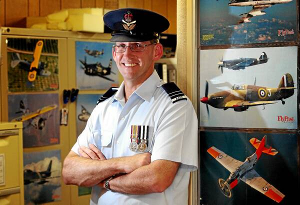 Commanding officer of the Australian Air Force Cadets Daniel Salmon will be receiving the Order of Australia medal today for his long-standing involvement in cadet training. Picture: JOHN RUSSELL
