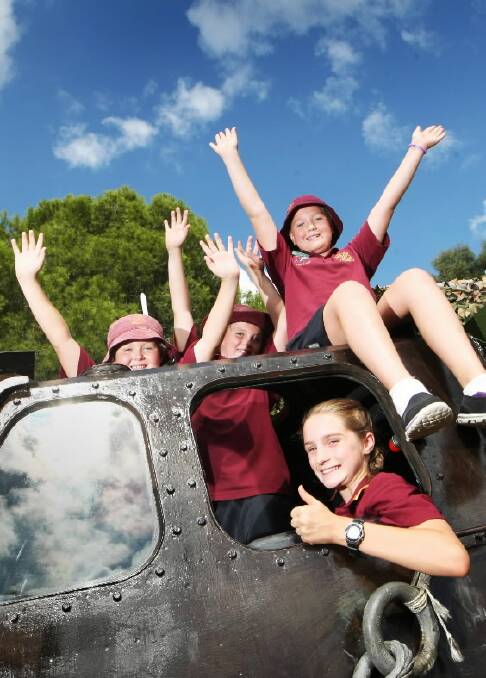 Playtime was special at Mulwala primary yesterday as pupils “got the feel” for a Series 2A Land Rover troop carrier.