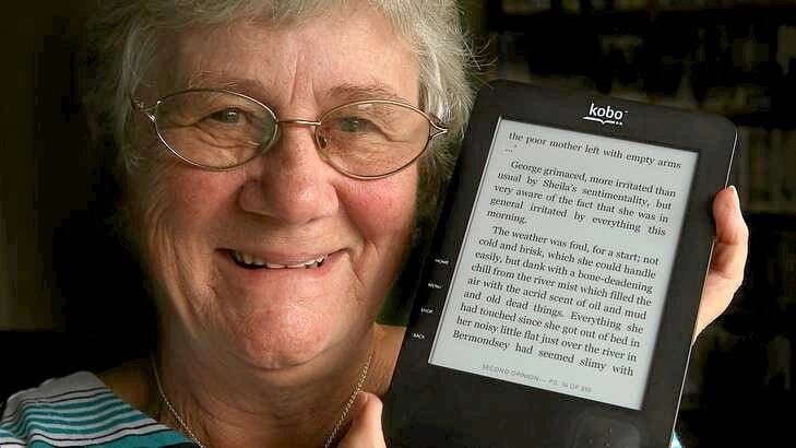 E-book enthusiast Sue Anderson eagerly awaits her email notifications alerting her to the availability of new titles.