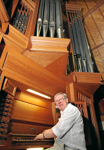 Martin Setchell liked what he heard on St Matthew’s organ yesterday. Picture: PETER MERKESTEYN
